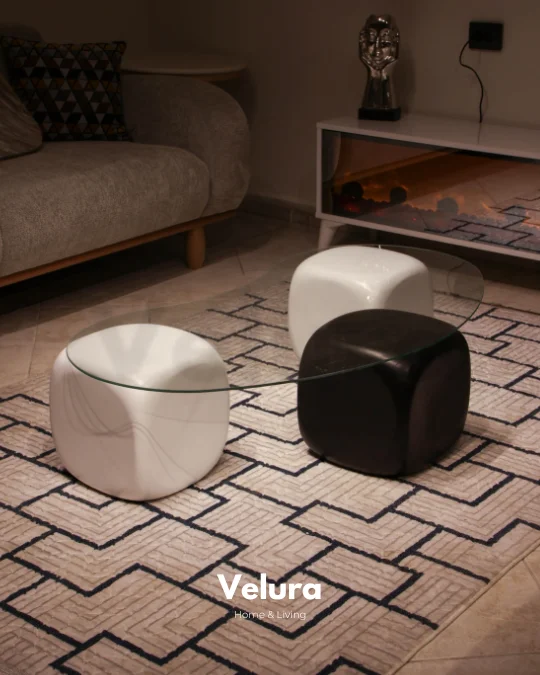 Zarte Sehpa - 2B 1S - Şeffaf Cam