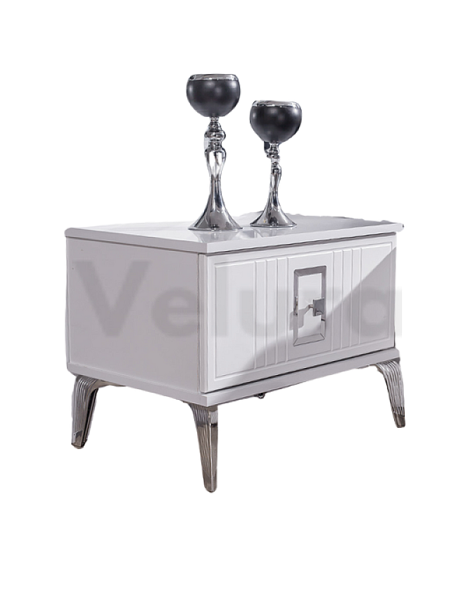 Rio Gümüş Komodin Beyaz Renk Tasarım Rio Gümüş Komodin beyaz renk