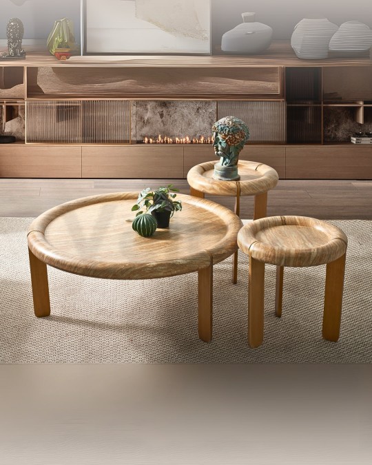 Roma Traverten Desen Zigon Orta Sehpa