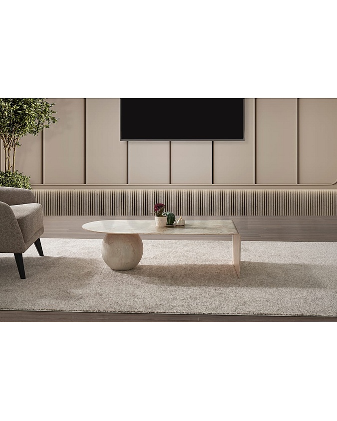 Pleks Desen MDF Top Ayaklı Orta Sehpa