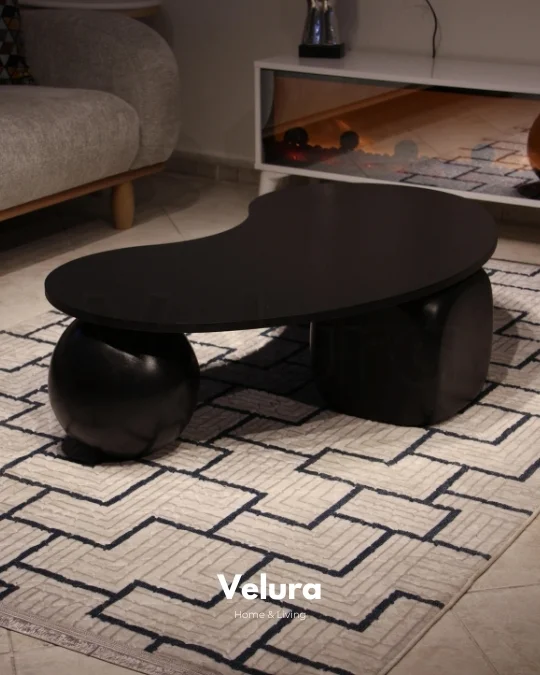 Zaro Düz Siyah Sehpa - Siyah Fasülye Mdf