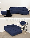 Zed Puflu Kadife Köşe Koltuk Takımı - Lacivert Zed Puflu Kadife Köşe Koltuk Takımı - Lacivert