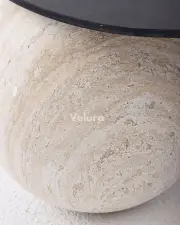 Küre Orta Sehpa - Ay Taşı - Fasulye Füme Cam