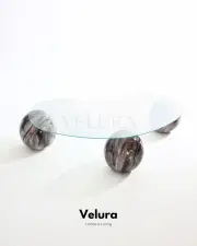 Küre Orta Sehpa - Dune - Şeffaf Cam