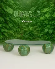 Küre Orta Sehpa - Jungle - Şeffaf Cam