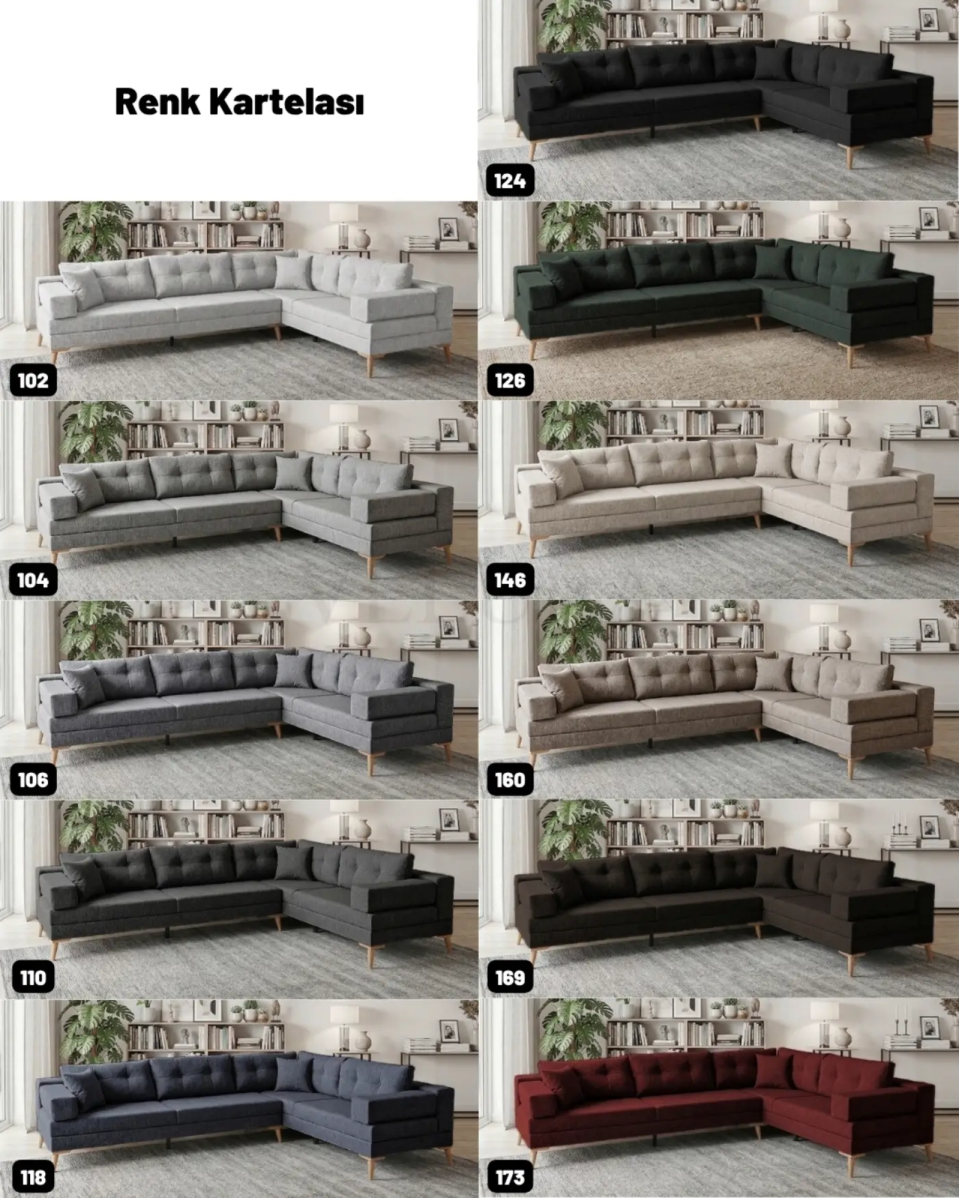 Ahşap Ayaklı Modern Köşe Koltuk Takımı