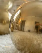 Küre Orta Sehpa - Gold - Fasulye - Şeffaf Cam
