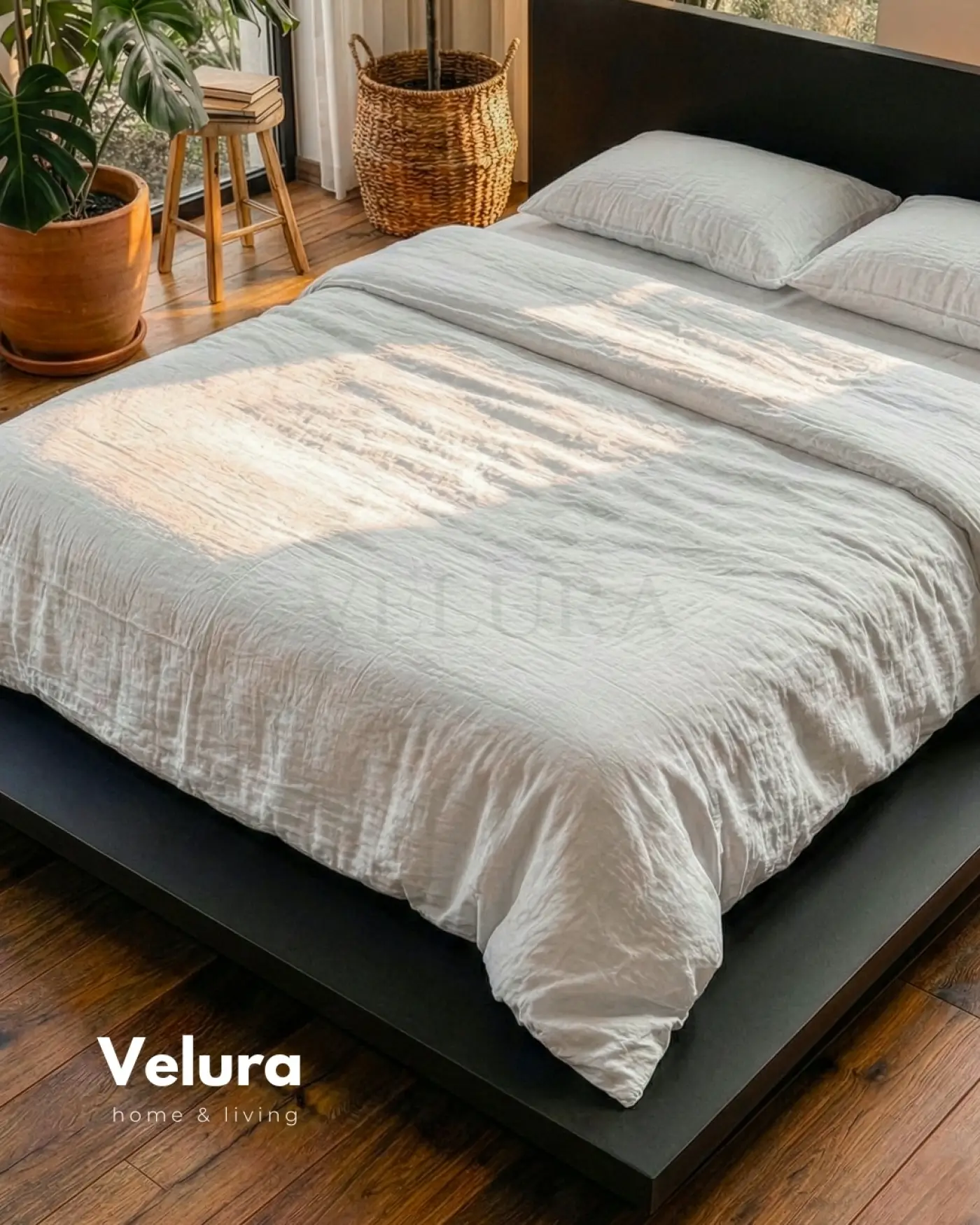 Voga Karyola - Siyah iskandinav tarz MDF platform karyola 210x200