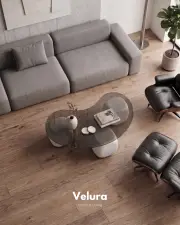Küre Orta Sehpa - Beyaz Zar - Fasulye - Füme Cam