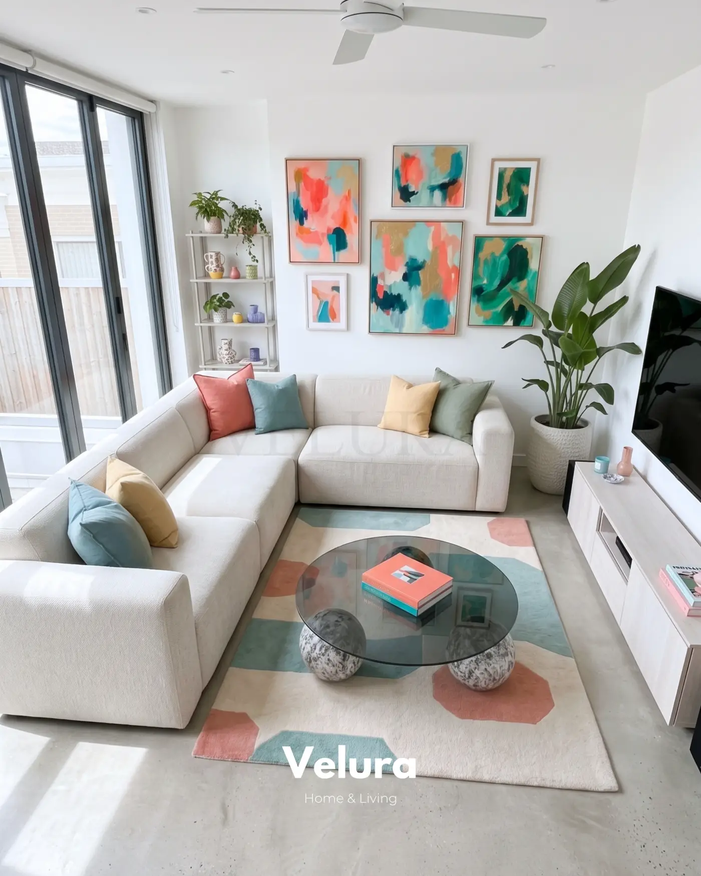 90 cm Yuvarlak Füme Cam Modern Küre Orta Sehpa