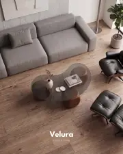 Küre Orta Sehpa - Ceviz Zar - Fasulye - Füme Cam