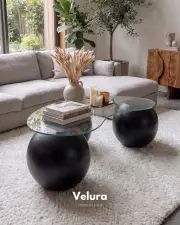 Küre Fiber Orta Sehpa - Siyah