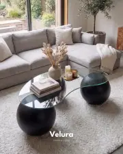 Küre Fiber Orta Sehpa - Siyah