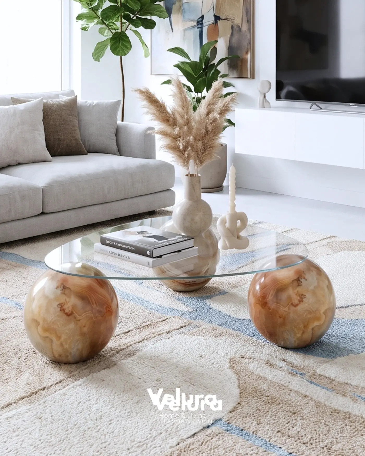 100x80 üçgen cam modern orta sehpa