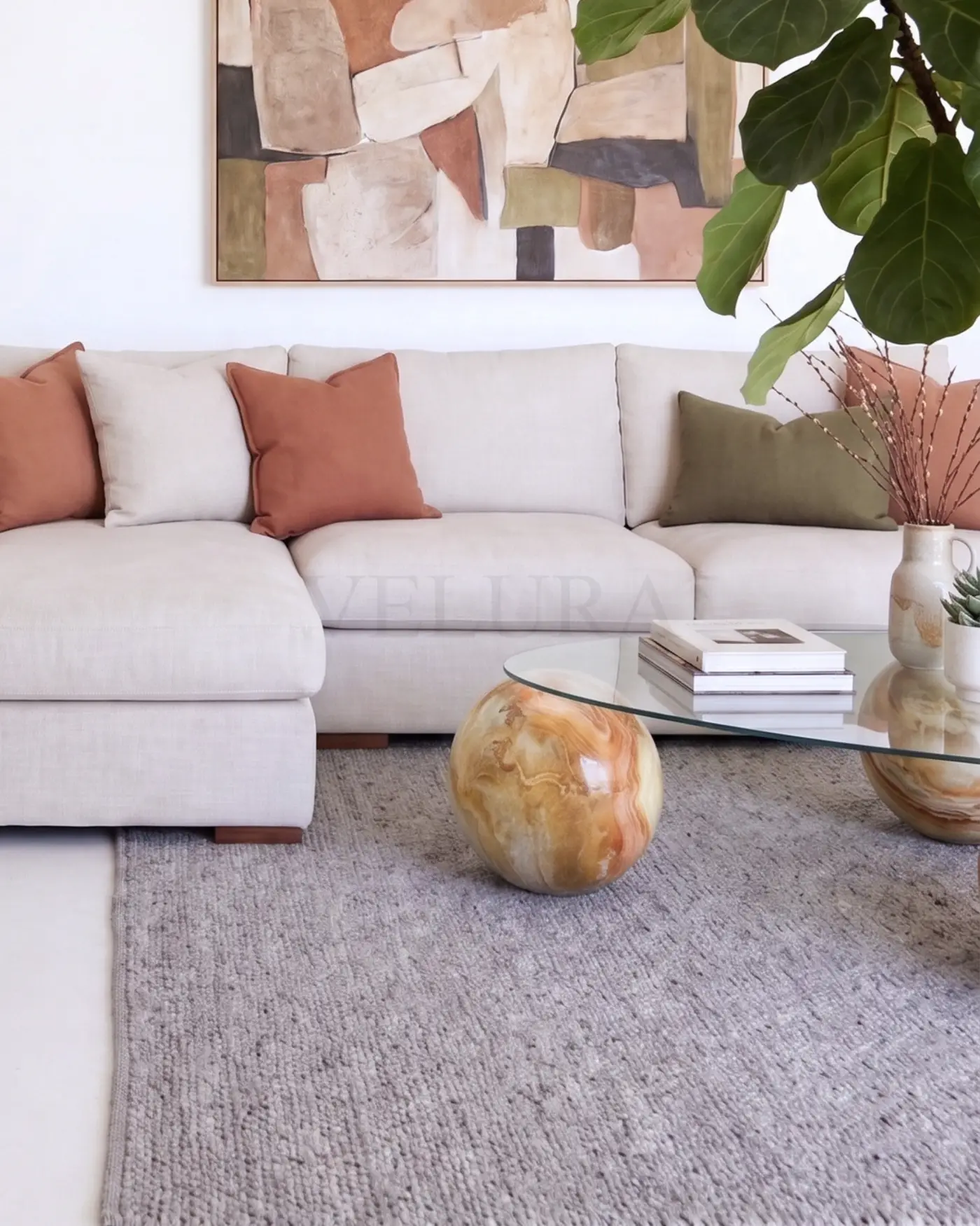 100x80 üçgen cam modern orta sehpa