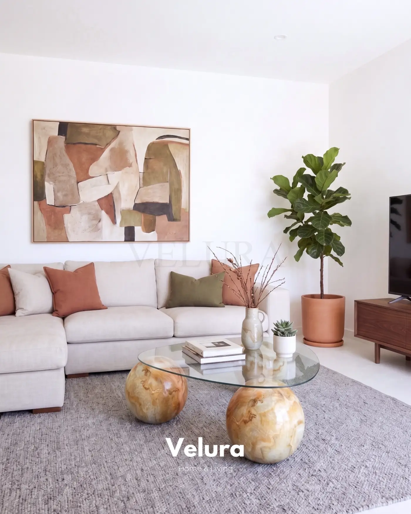 100x80 üçgen cam modern orta sehpa