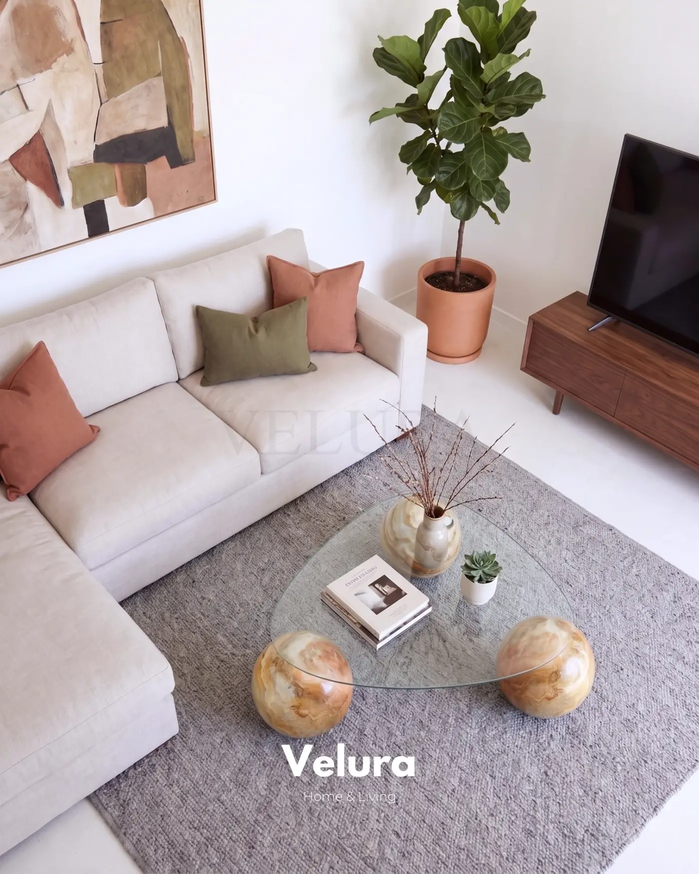 100x80 üçgen cam modern orta sehpa