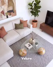 Küre Orta Sehpa - Jüpiter - Şeffaf Üçgen Cam