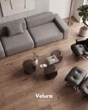 Küre Orta Sehpa - Koyu Ceviz Zar - Fasulye - Şeffaf Cam