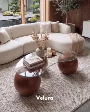 Küre Fiber Orta Sehpa - Ceviz