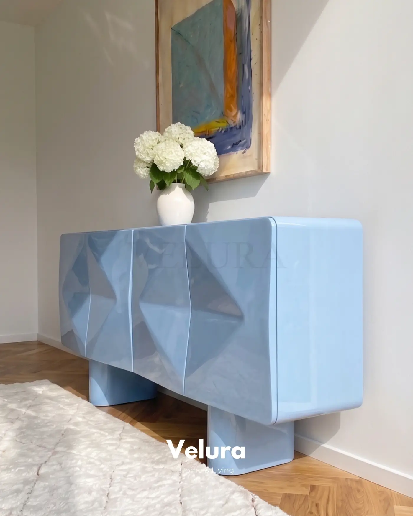Lura açık mavi modern MDF konsol