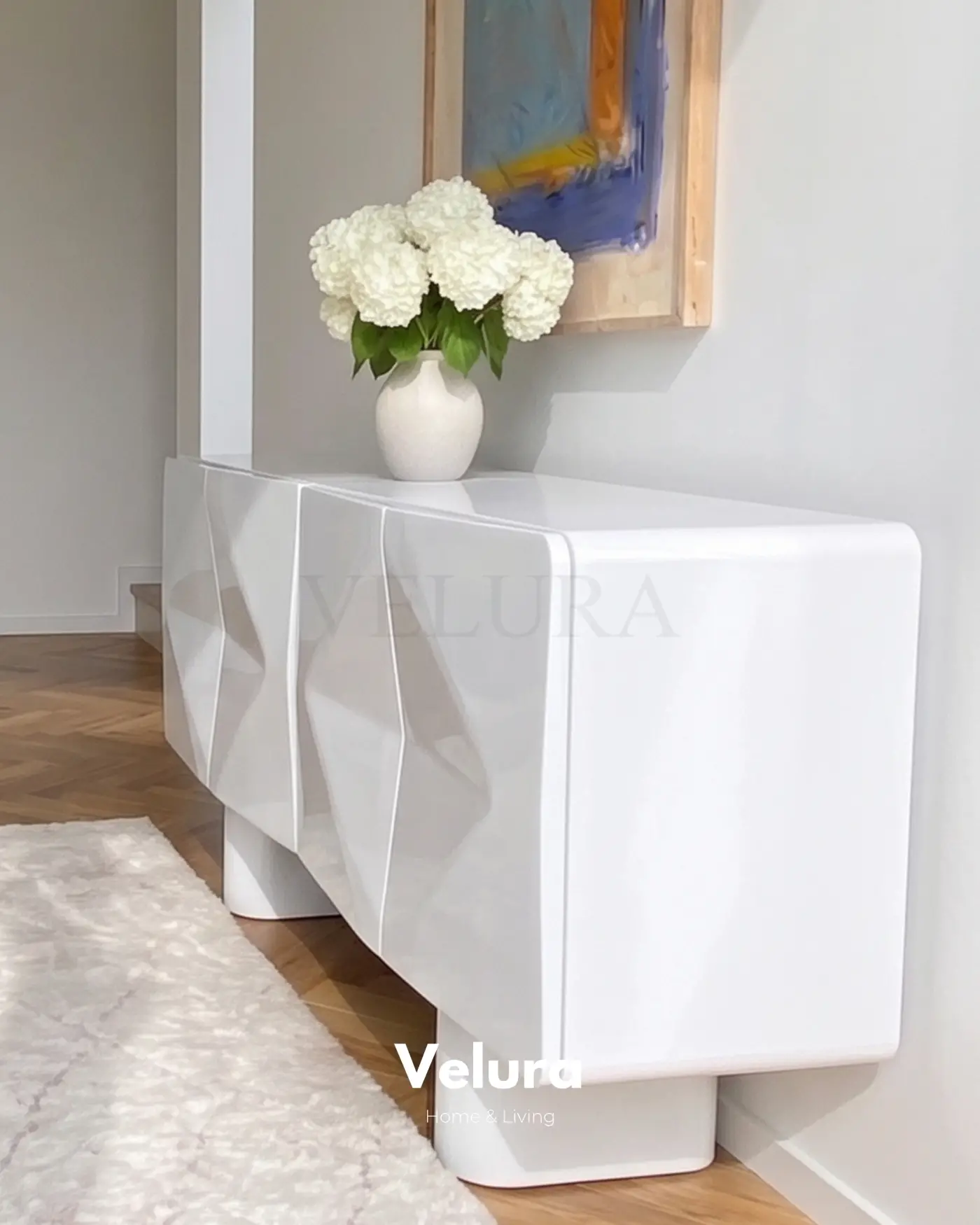 200 cm dört kapaklı beyaz Lura konsol