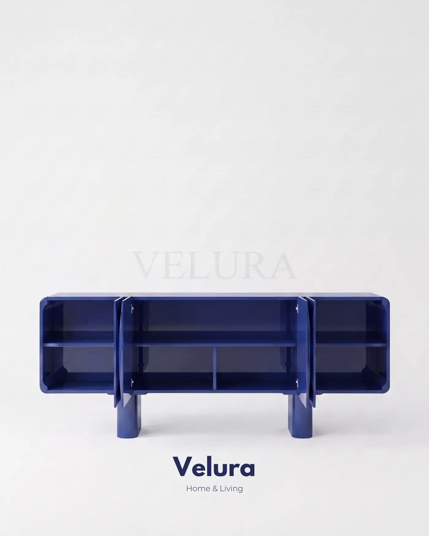 Lura Konsol 200 cm mavi dört kapılı MDF tasarım