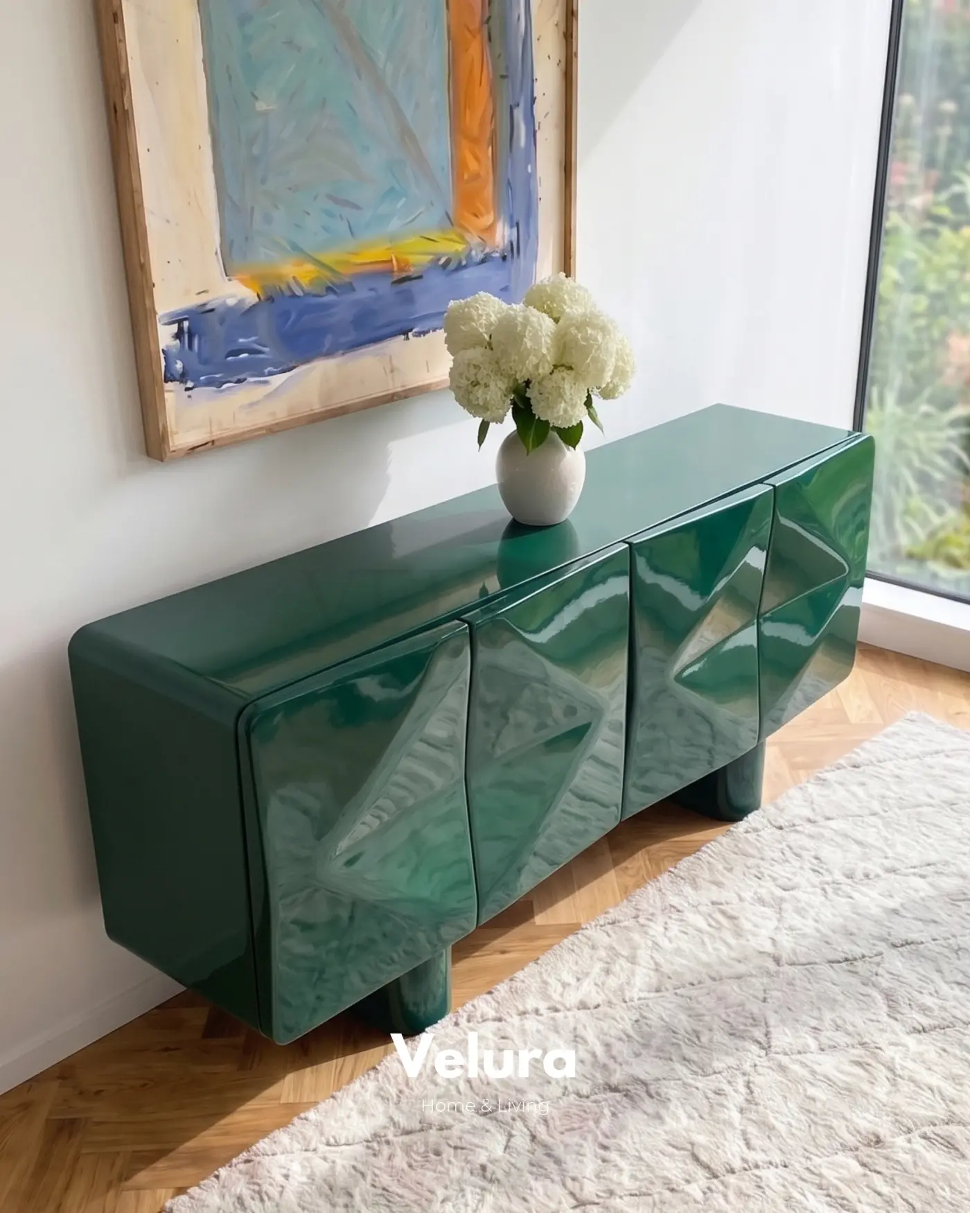 Lura yeşil modern MDF konsol