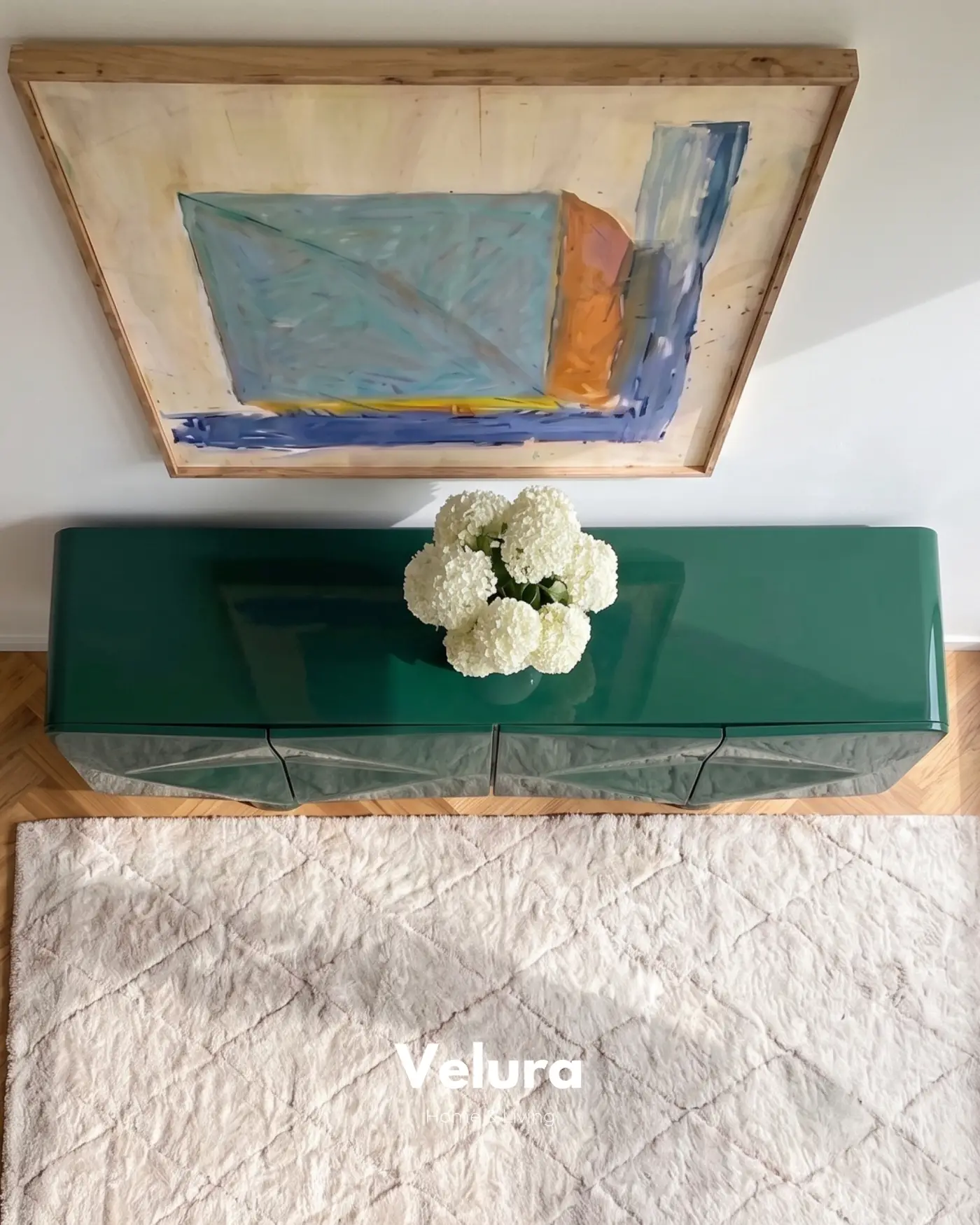 Lura yeşil modern MDF konsol