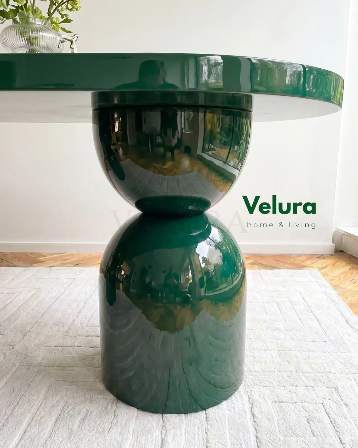 Velura Home Lura Yemek Masası yeşil sabit modern masa modeli