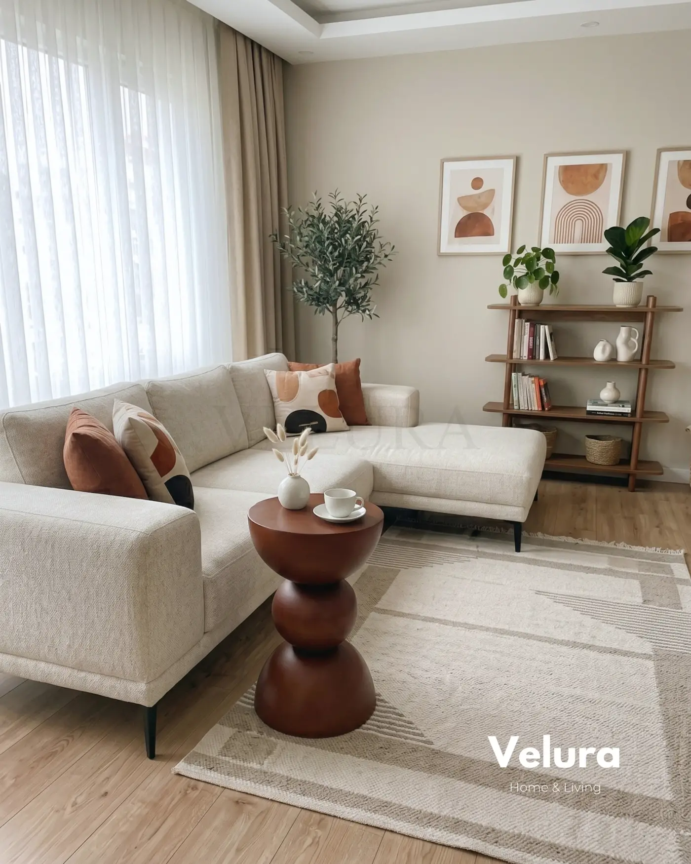 Maco Yan Sehpa ceviz ahşap modern yan sehpa 30x30x60