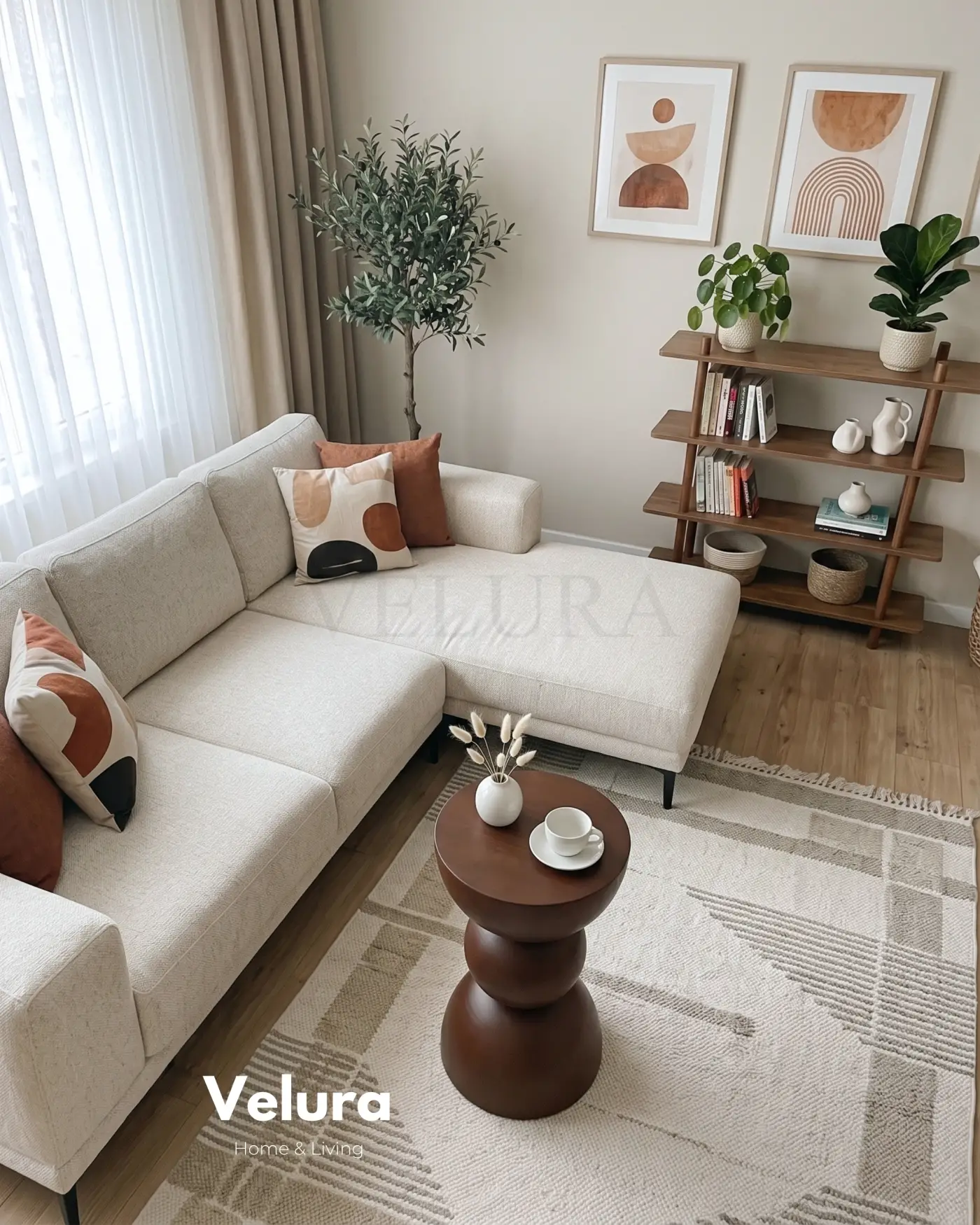 Maco Yan Sehpa koyu ceviz ahşap modern yan sehpa 30x30x60