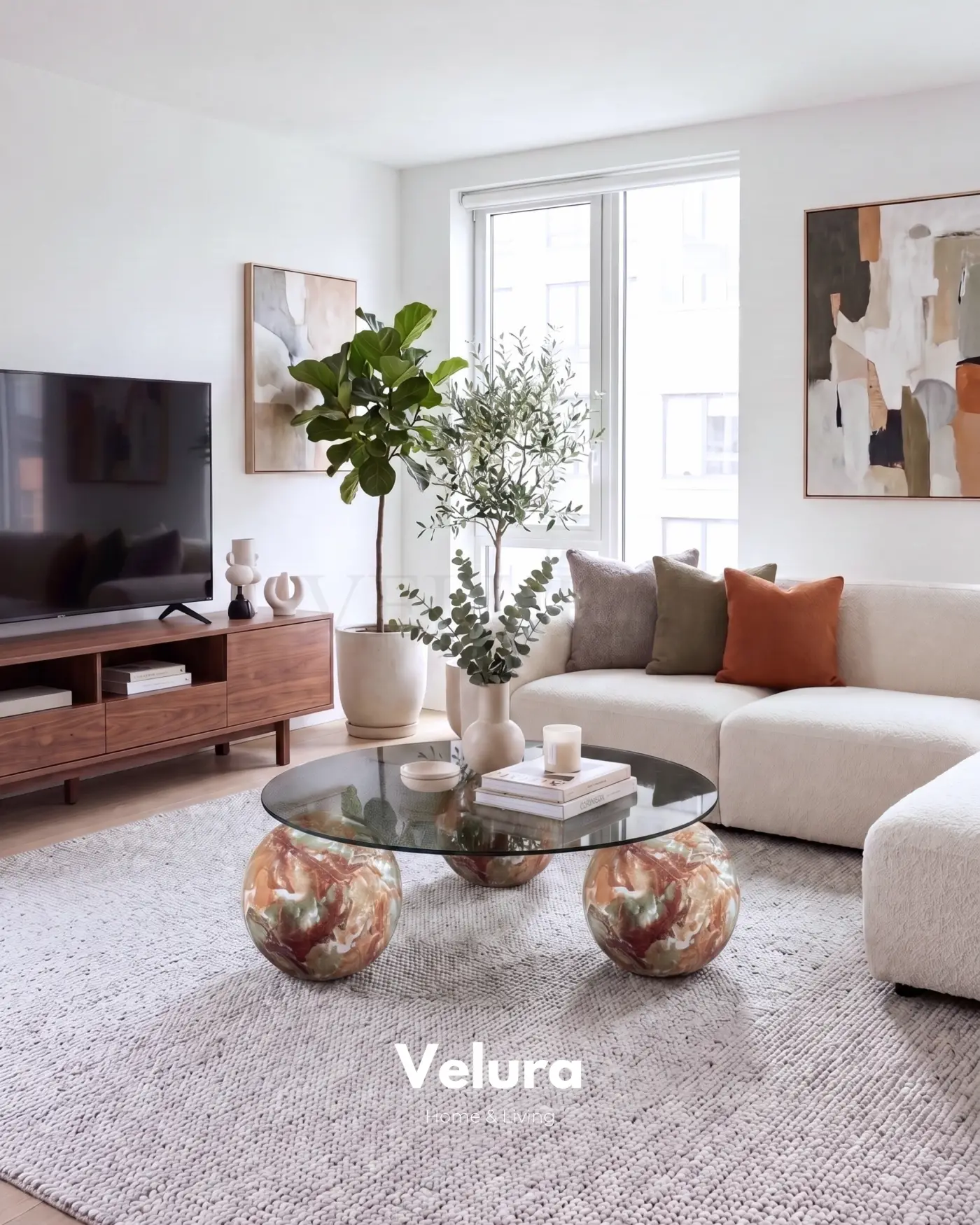 90x90 füme camlı Mars küre sehpa