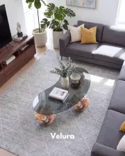 Küre Orta Sehpa - Mars - Fasulye - Füme Cam