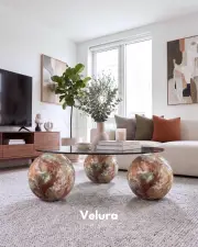 Küre Orta Sehpa - Mars - Şeffaf Yuvarlak Cam