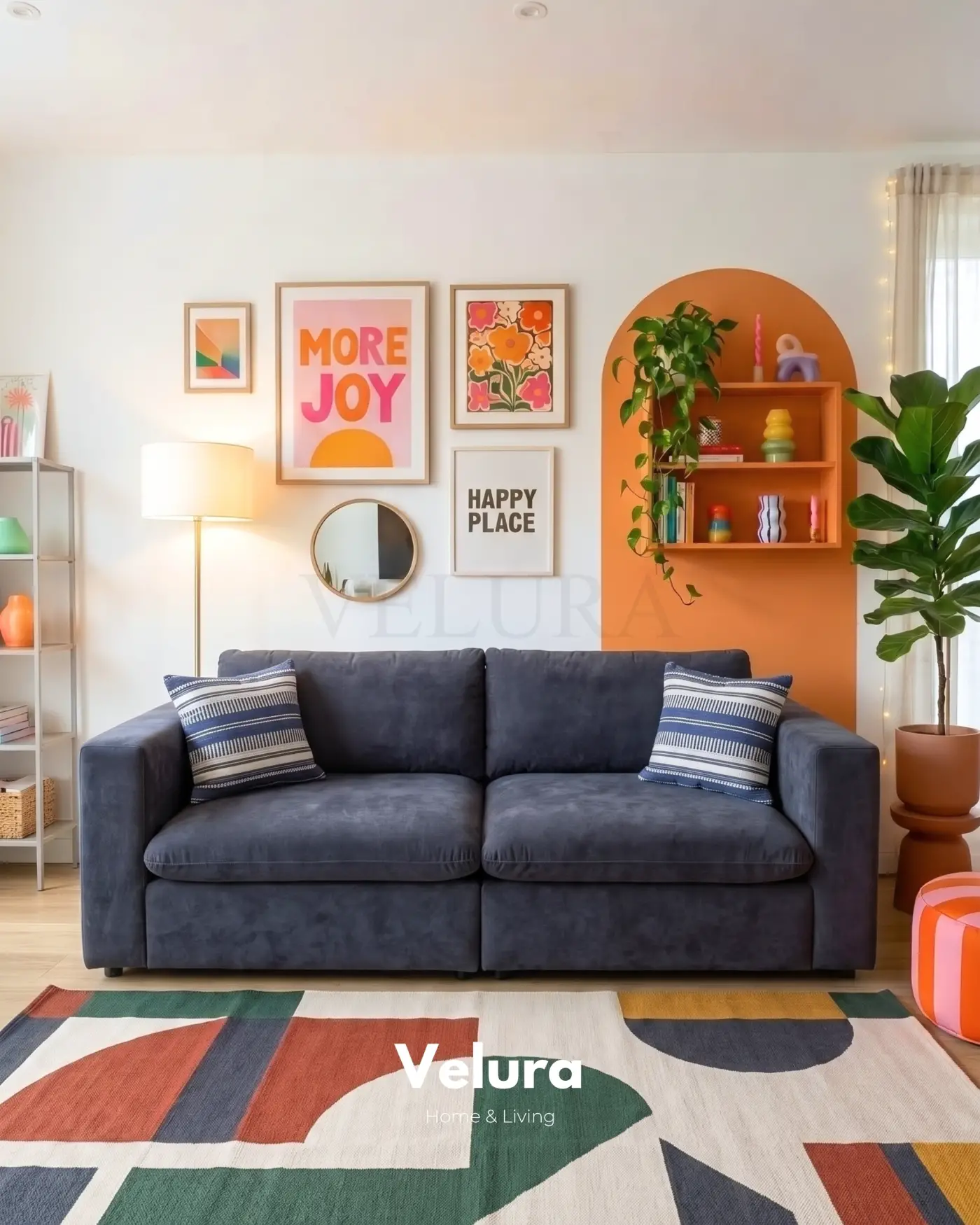 Nord Antrasit Modüler Kanepe 215 cm Velura Home