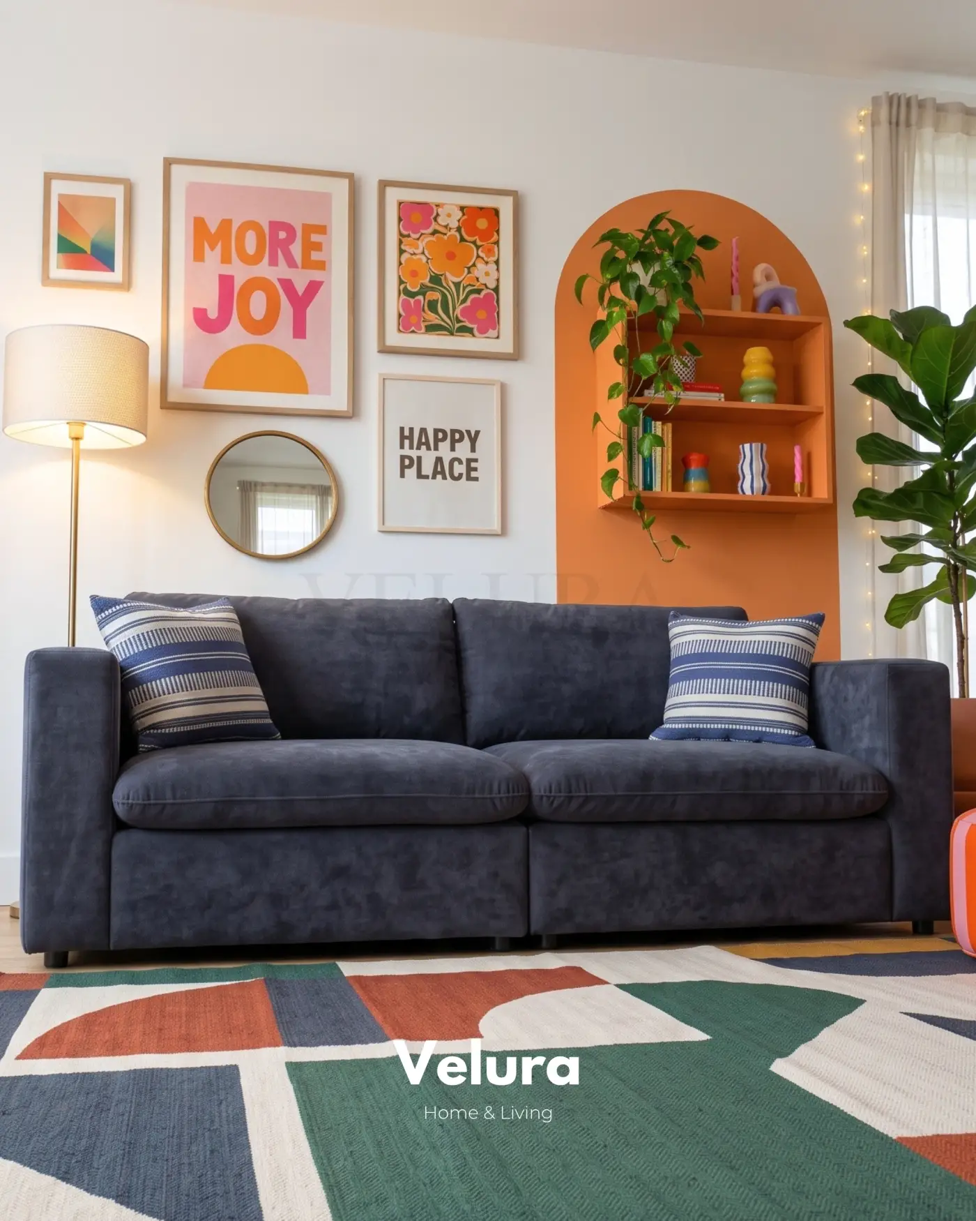 Nord Antrasit Modüler Kanepe 215 cm Velura Home