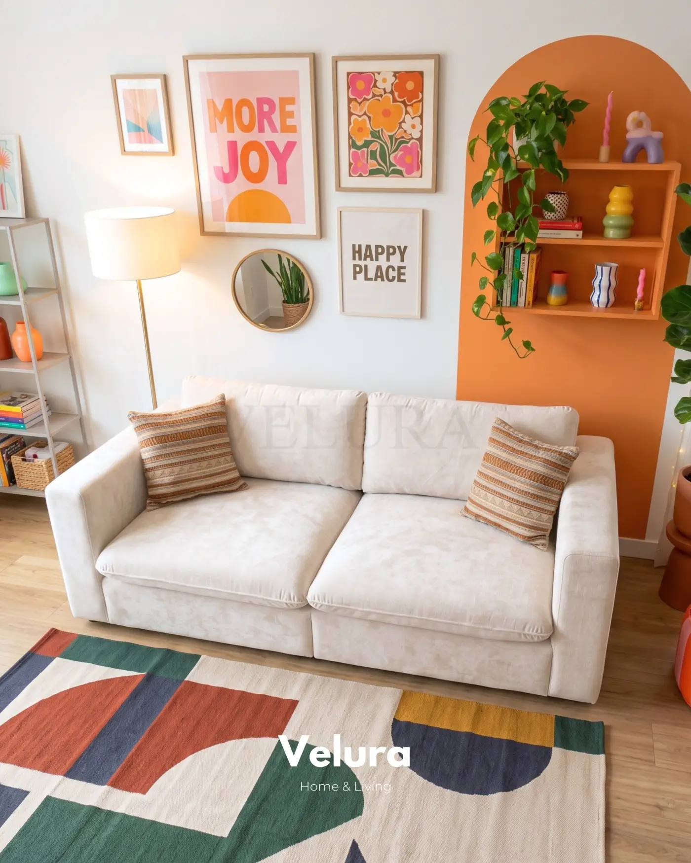 Velura Home Nord Beyaz iki modüllü modern kanepe