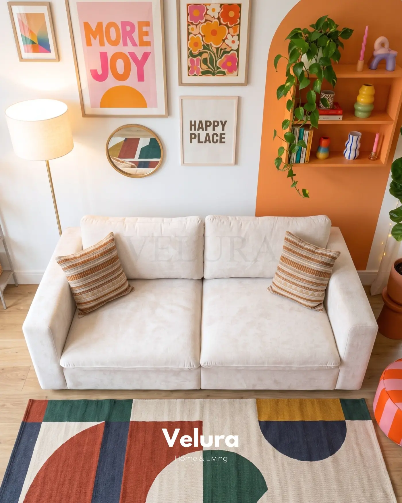 Velura Home Nord Beyaz iki modüllü modern kanepe