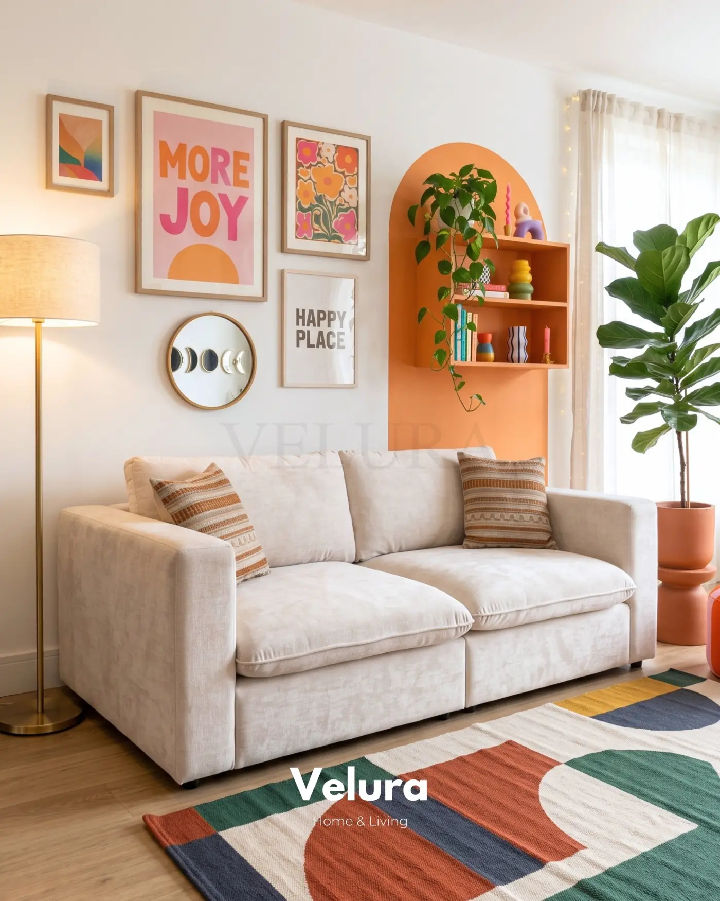 Velura Home Nord Beyaz iki modüllü modern kanepe