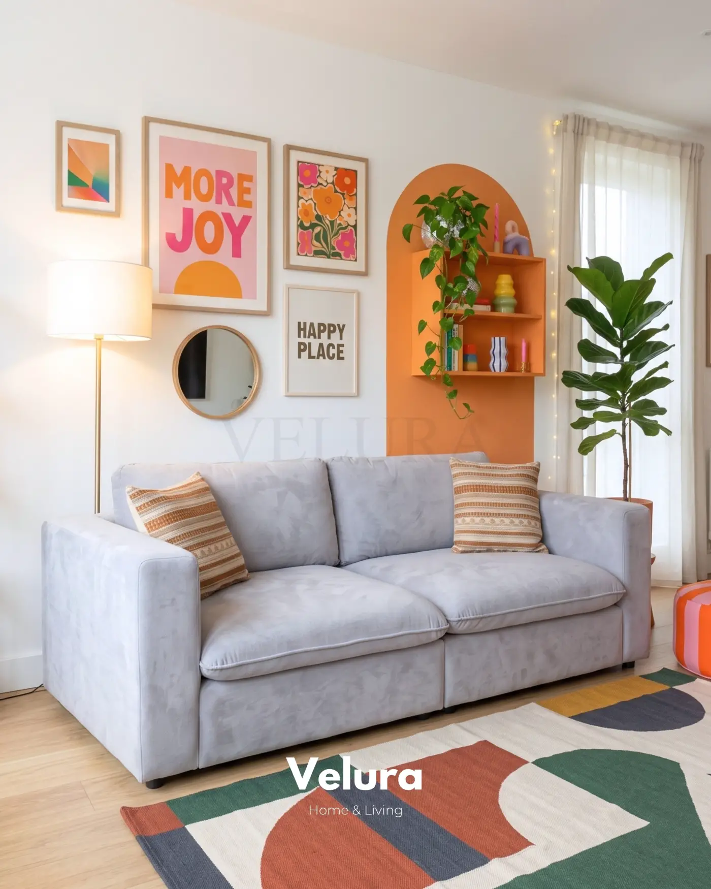Velura Home Nord iki modüllü gri kanepe modeli