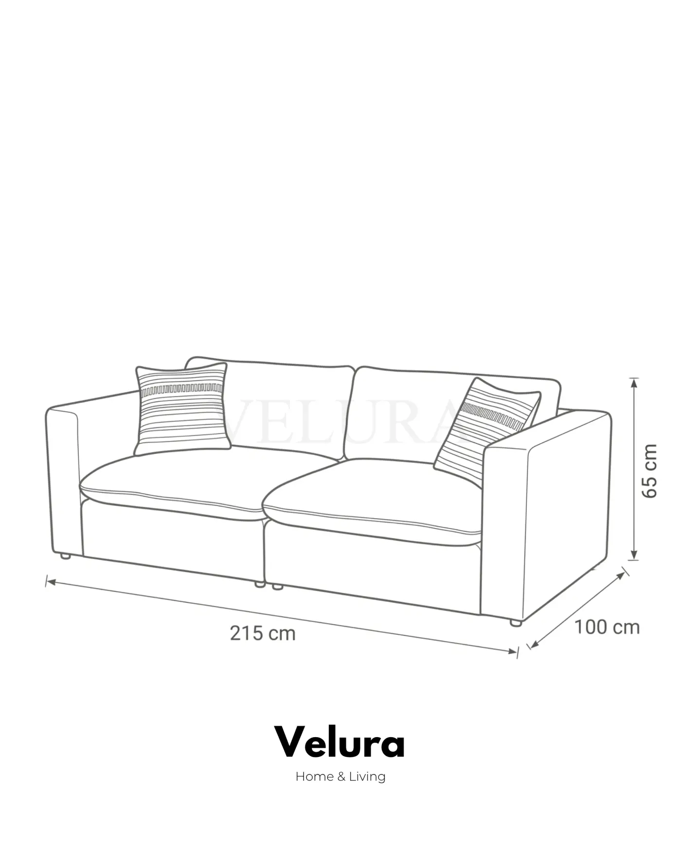 Velura Home Nord iki modüllü gri kanepe modeli