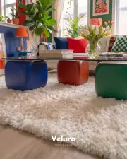 Küre Orta Sehpa - 3 Zar (Renkli) - Fasulye - Füme Cam