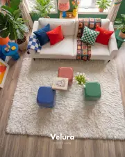Küre Orta Sehpa - 3 Zar (Renkli) - Fasulye - Şeffaf Cam
