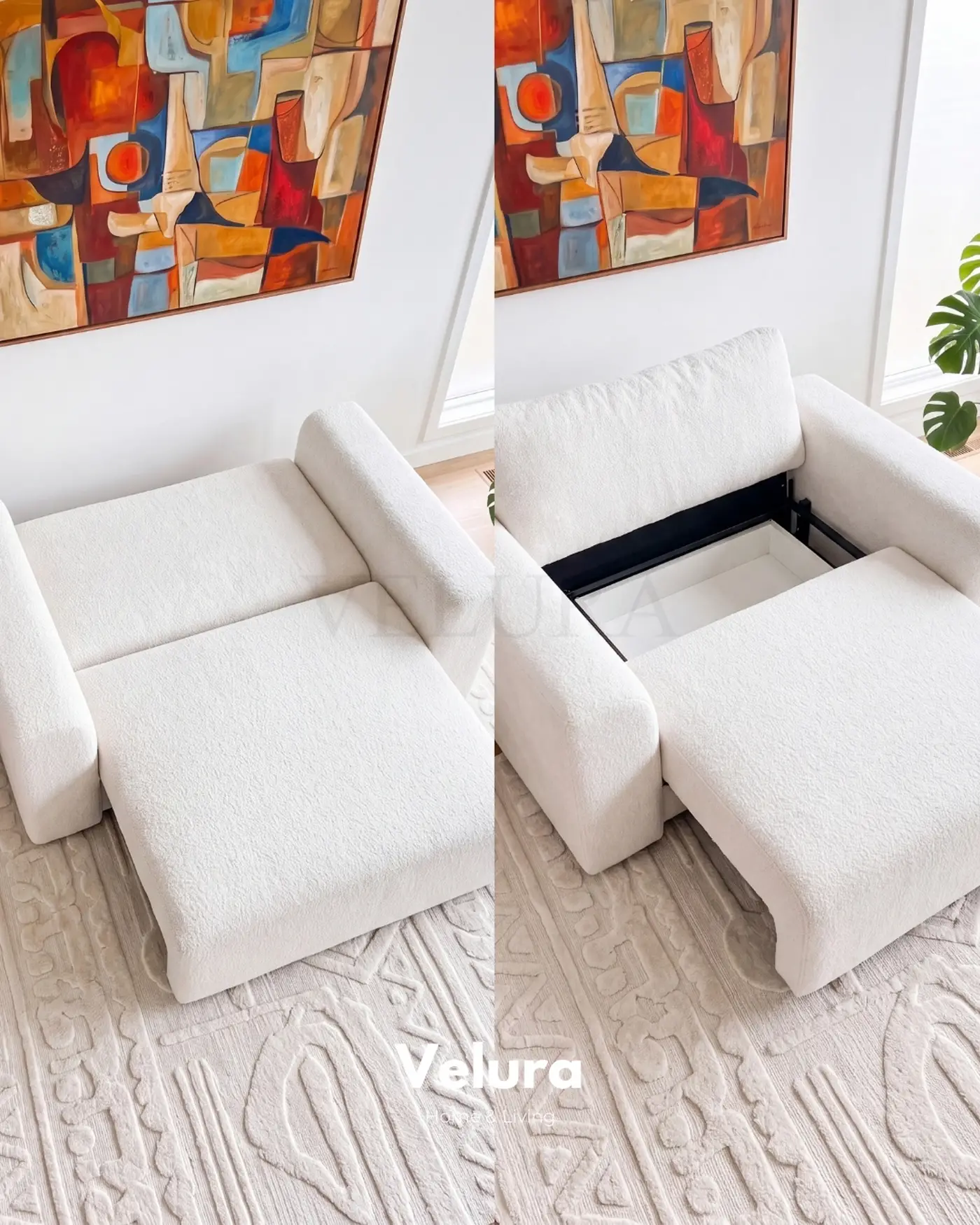 Sora beyaz yataklı ve bazalı koltuk takımı