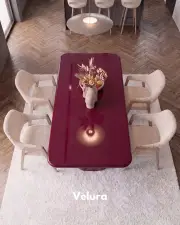 Vel Yemek Masası - Bordo