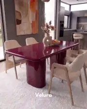 Vel Yemek Masası - Bordo