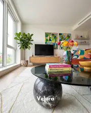 Küre Orta Sehpa - Venato - Füme Yuvarlak Cam