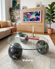 Küre Orta Sehpa - Venato - Şeffaf Yuvarlak Cam