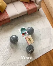 Küre Orta Sehpa - Venato - Şeffaf Yuvarlak Cam